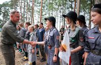 Andrzej Duda odwiedził harcerzy z Ukrainy odpoczywających na Warmii