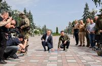 Andrzej Duda ma swoje imię na tablicy w Alei Odwagi w Kijowie